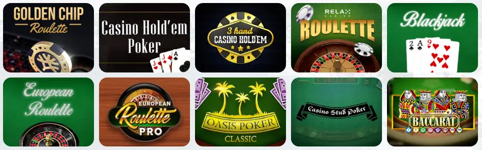Juegos de mesa en LUCKY DAYS CASINO