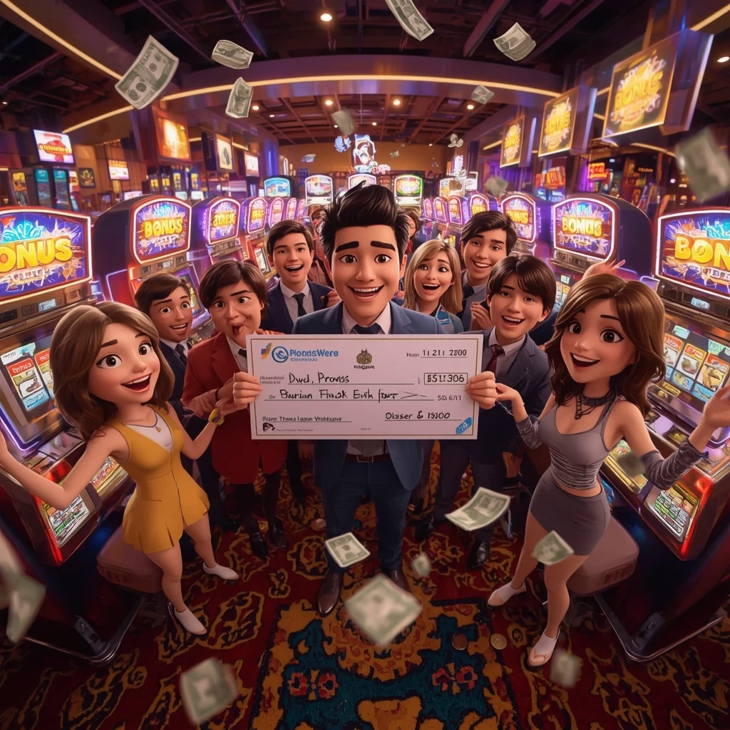 bono en las manos de un hombre en el casino Lucky Days Casino